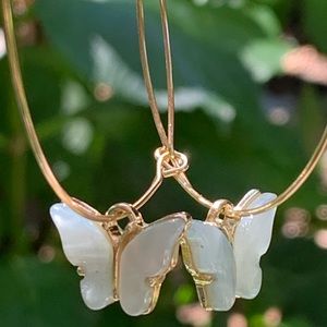 Butterfly hoop earrings:)